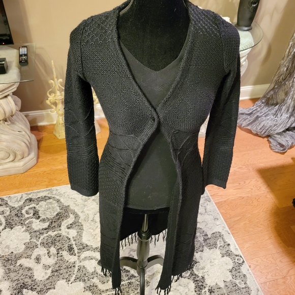 Nordstrom Frenchi long sweater fringed duster xs - Picture 1 of 12
